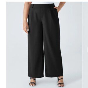 HALARA High Waisted Side Pocket Straight Leg Pants Black/2X